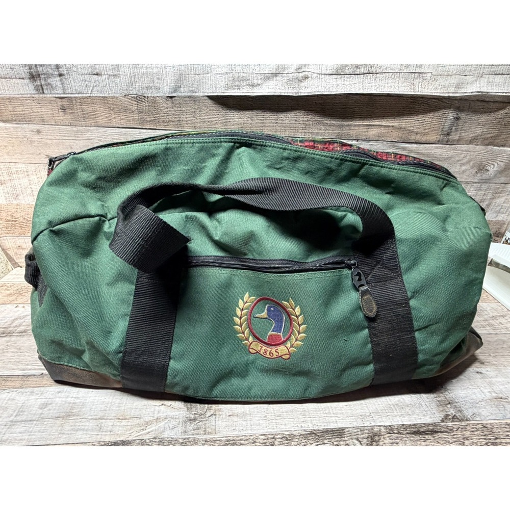 Vintage Duckhead 1865 Canvas Duffle Bag Brown Green - Picture 2 of 13